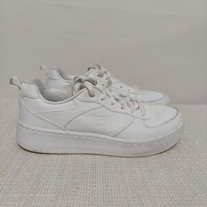 Skechers Court Sneakers Womens Sz 7.5 White‎ Pickleball Tennis Athletic Shoes